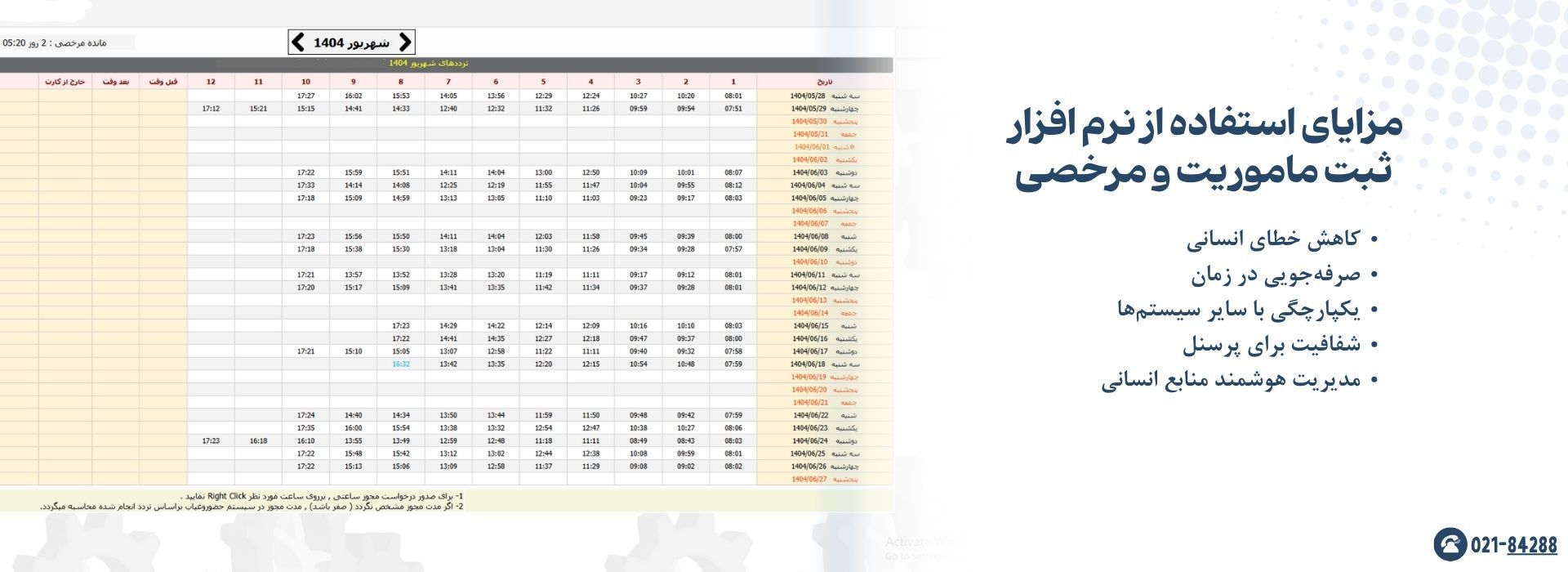 مزایای استفاده از نرم افزار ثبت ماموریت و مرخصی